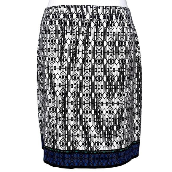 Max Edition Stretch Knit Pencil Skirt W/ Geo Print Sz Med - Picture 1 of 7